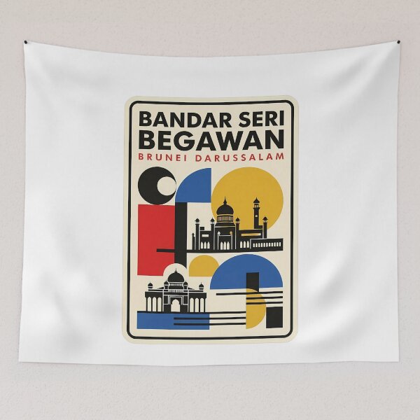 Item preview, Retro Geometric Bandar Seri Begawan Brunei Mosque designed and sold by k3rstman1.