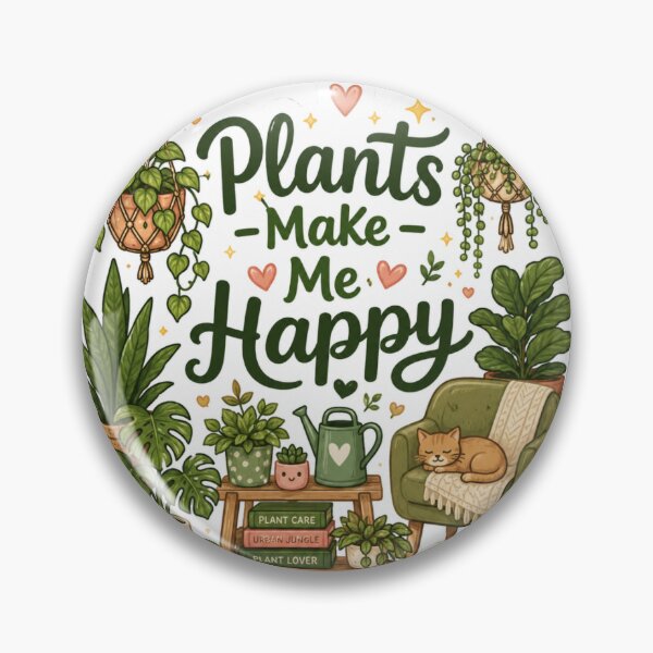 Item preview, Plants Make Me Happy Botanical Sticker designed and sold by CozypagesStudio.