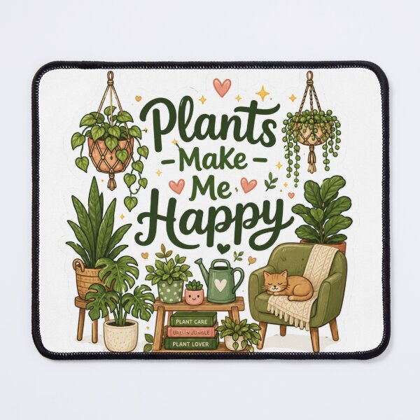 Item preview, Plants Make Me Happy Botanical Sticker designed and sold by CozypagesStudio.