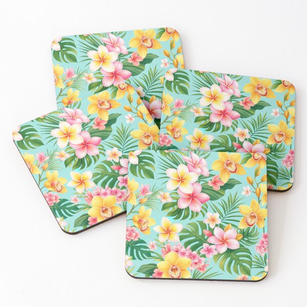 Item preview, Tropical Plumeria and Orchid Floral Pattern designed and sold by Owcomm.