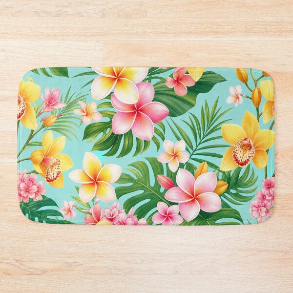 Item preview, Tropical Plumeria and Orchid Floral Pattern designed and sold by Owcomm.