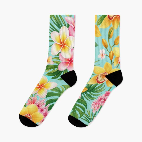 Item preview, Tropical Plumeria and Orchid Floral Pattern designed and sold by Owcomm.