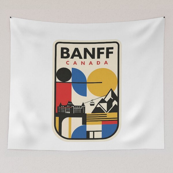 Item preview, Retro Banff Canada Geometric Mountain Landscape designed and sold by k3rstman1.