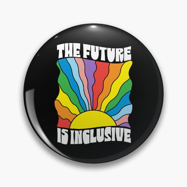Item preview, The Future Is Inclusive Pride Month rainbow LGBTQIA colorful rainbow warped sun ray design designed and sold by Jdawnink.