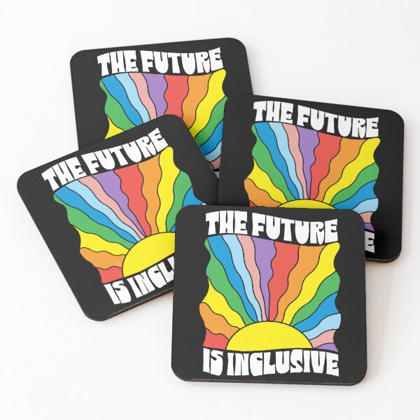 Item preview, The Future Is Inclusive Pride Month rainbow LGBTQIA colorful rainbow warped sun ray design designed and sold by Jdawnink.
