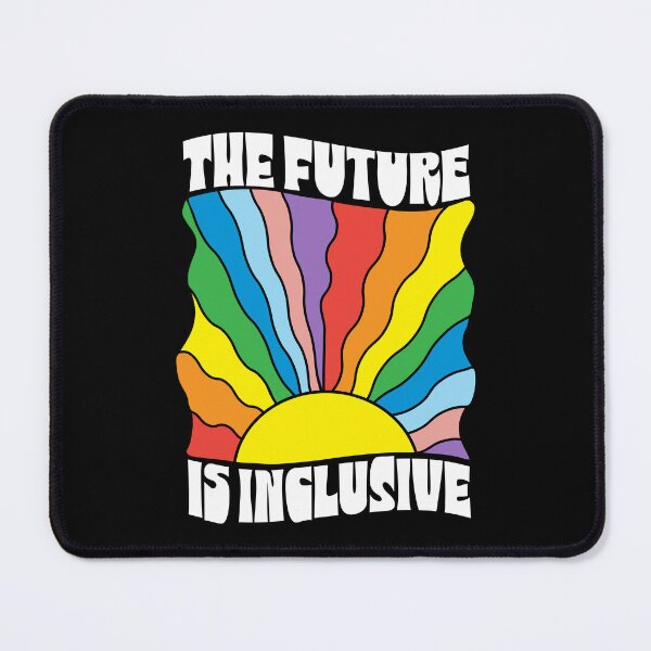 Item preview, The Future Is Inclusive Pride Month rainbow LGBTQIA colorful rainbow warped sun ray design designed and sold by Jdawnink.