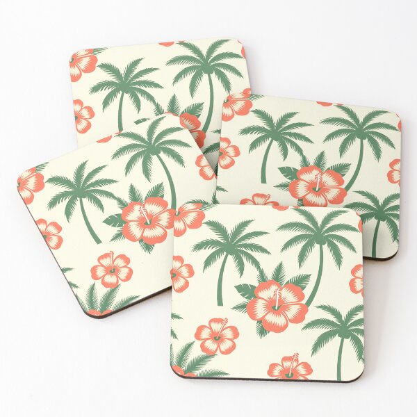 Item preview, Tropical Hibiscus and Palm Trees Seamless Pattern designed and sold by Owcomm.