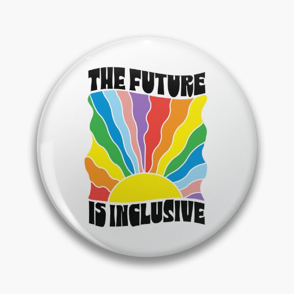 Item preview, The Future Is Inclusive Pride Month rainbow LGBTQIA colorful rainbow warped sun ray design designed and sold by Jdawnink.