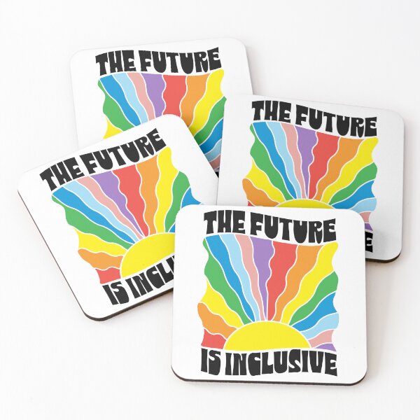 Item preview, The Future Is Inclusive Pride Month rainbow LGBTQIA colorful rainbow warped sun ray design designed and sold by Jdawnink.