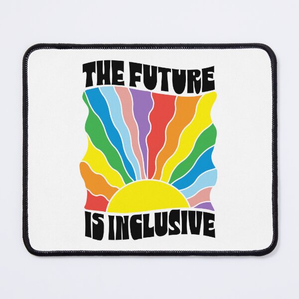 Item preview, The Future Is Inclusive Pride Month rainbow LGBTQIA colorful rainbow warped sun ray design designed and sold by Jdawnink.