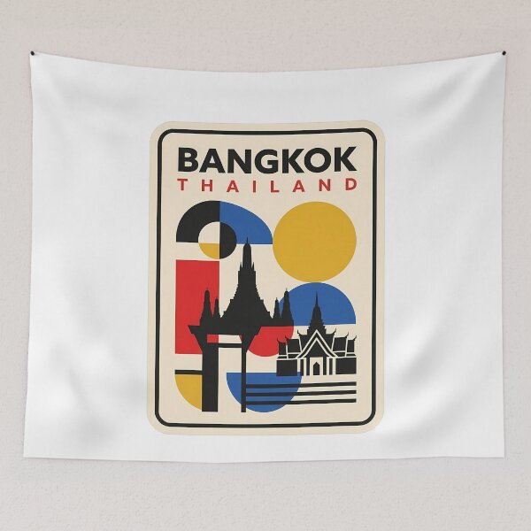 Item preview, Bangkok Thailand Retro Geometric Mid Century Travel designed and sold by k3rstman1.