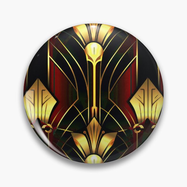 Item preview, Art Deco Faux Ruby Red And Golden Pattern designed and sold by DEC02.