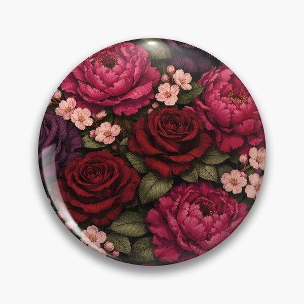 Item preview, Dark Moody Floral Pattern with Red Purple Roses and Peonies designed and sold by Owcomm.