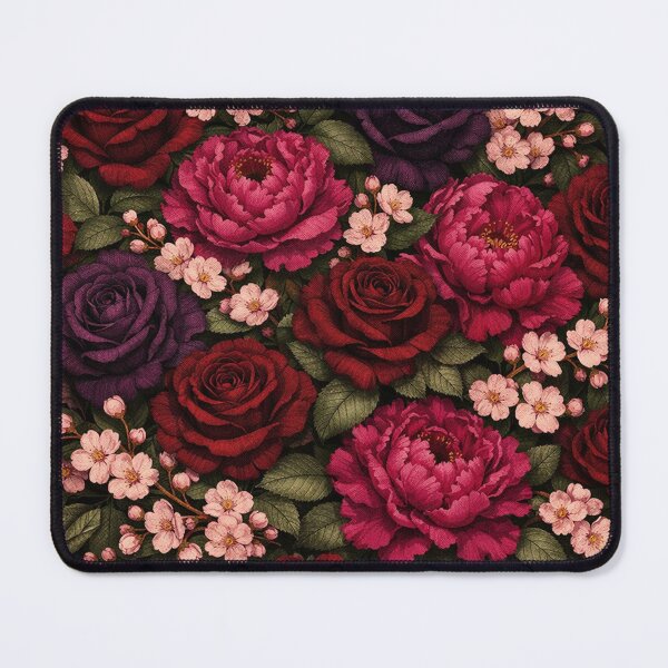 Item preview, Dark Moody Floral Pattern with Red Purple Roses and Peonies designed and sold by Owcomm.