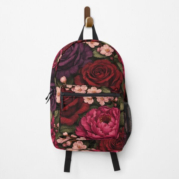 Item preview, Dark Moody Floral Pattern with Red Purple Roses and Peonies designed and sold by Owcomm.