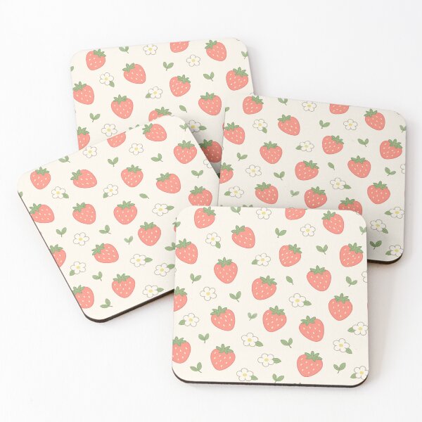 Item preview, Cute Strawberry and White Flower Seamless Pattern designed and sold by Owcomm.