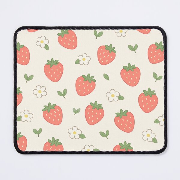Item preview, Cute Strawberry and White Flower Seamless Pattern designed and sold by Owcomm.