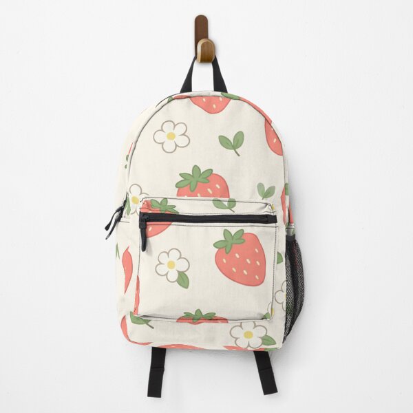 Item preview, Cute Strawberry and White Flower Seamless Pattern designed and sold by Owcomm.