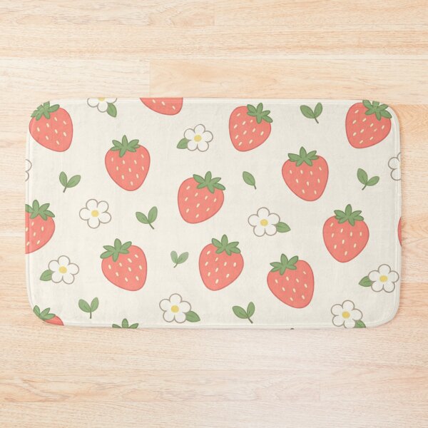Item preview, Cute Strawberry and White Flower Seamless Pattern designed and sold by Owcomm.