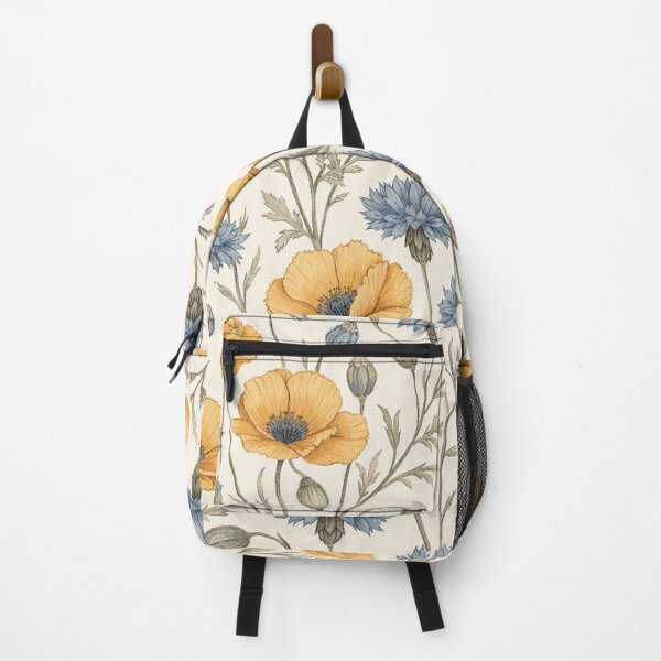 Item preview, Vintage Yellow Poppies and Blue Cornflowers Botanical Pattern designed and sold by Owcomm.