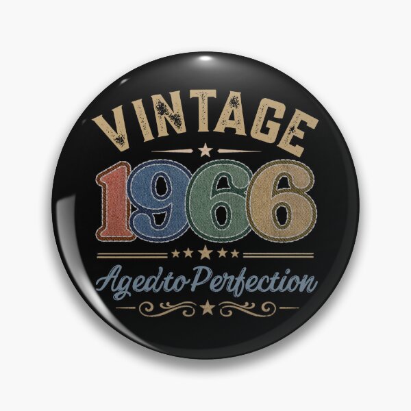 Item preview, Vintage 1966 Aged to Perfection Retro Birthday Design | Born in 1966 | Embroidered Denim Style designed and sold by Silaris Designs.