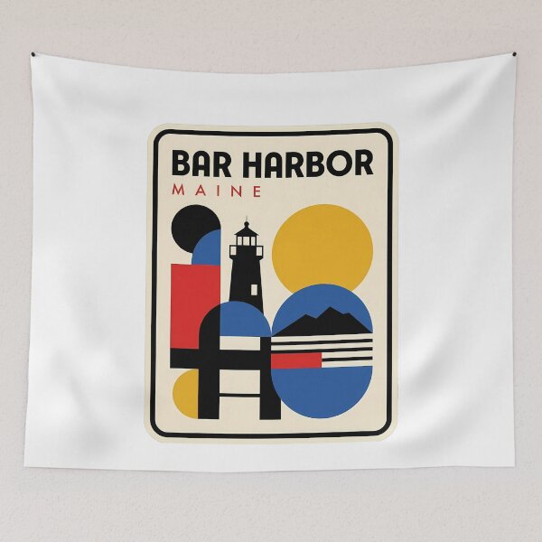 Item preview, Bauhaus Style Bar Harbor Maine Geometric Lighthouse designed and sold by k3rstman1.