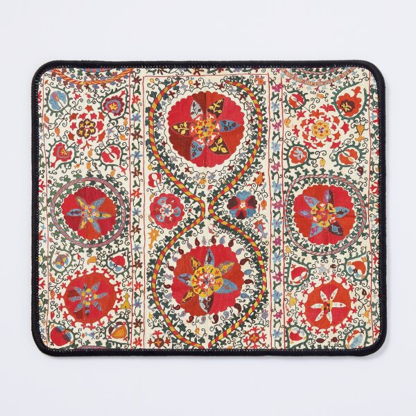 Item preview, Lakai Suzani Uzbekistan Floral Embroidery Print designed and sold by Vicky Brago-Mitchell®.