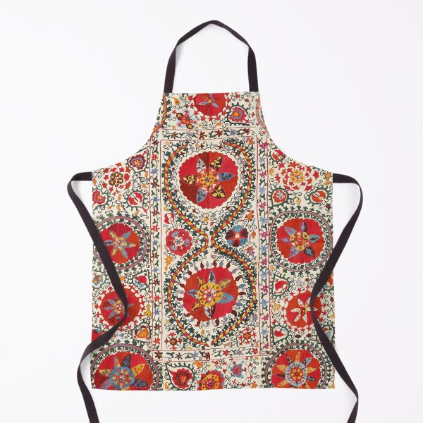 Item preview, Lakai Suzani Uzbekistan Floral Embroidery Print designed and sold by Vicky Brago-Mitchell®.