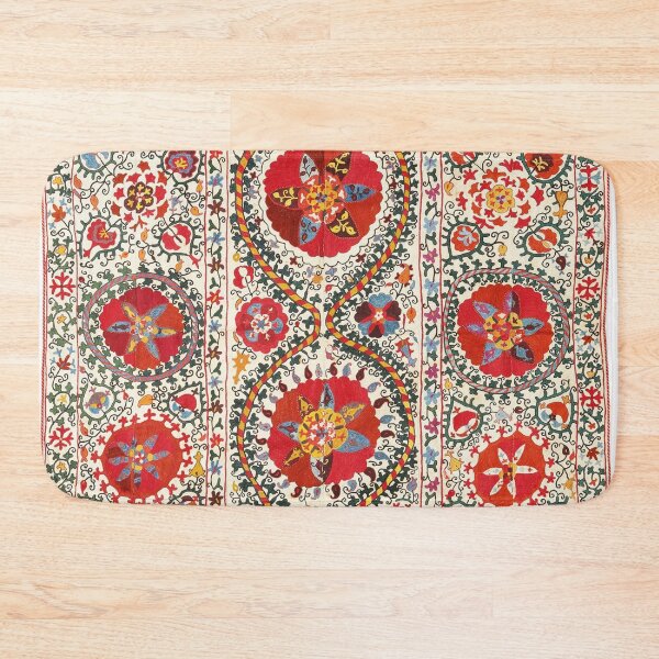Item preview, Lakai Suzani Uzbekistan Floral Embroidery Print designed and sold by Vicky Brago-Mitchell®.