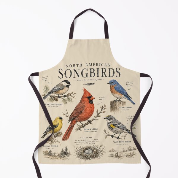 Item preview, North American Songbirds – Vintage Birdwatching Field Guide Illustration | Cardinal Bluebird Goldfinch Nature Shirt designed and sold by DiamondSkyShirt.