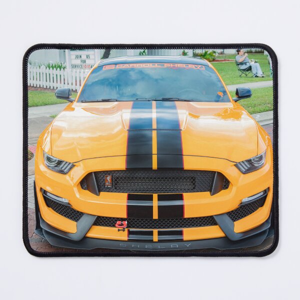 Item preview, 2020 Ford Shelby Mustang GT350 Twister Orange Muscle Car 3/4 Profile Art designed and sold by RichFrancoCars.