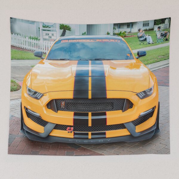 Item preview,  2020 Ford Shelby Mustang GT350 Twister Orange Muscle Car 3/4 Profile Art designed and sold by RichFrancoCars.