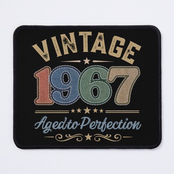 Item preview, Vintage 1967 Aged to Perfection Retro Birthday Design | Born in 1967 | Embroidered Denim Style designed and sold by Silaris Designs.