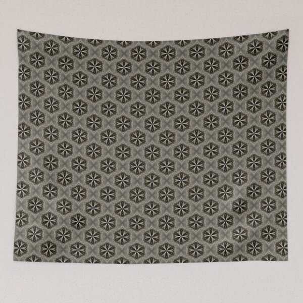 Item preview, Boho Hexagon Mandala Pattern in Gray and Black designed and sold by Artistestella.