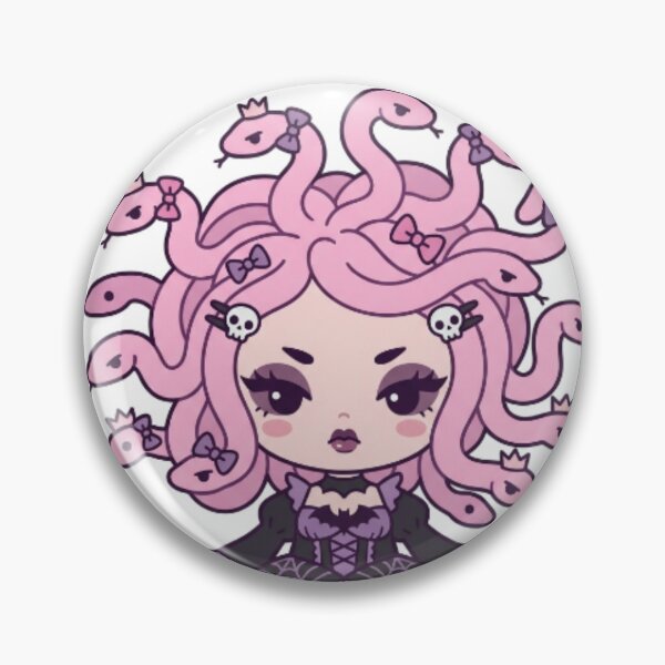 Item preview, Cute Medusa with Pink Snakes Kawaii Gothic Mythology designed and sold by CozyDesignsCo.
