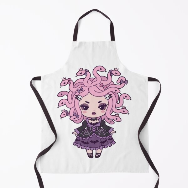 Item preview, Cute Medusa with Pink Snakes Kawaii Gothic Mythology designed and sold by CozyDesignsCo.