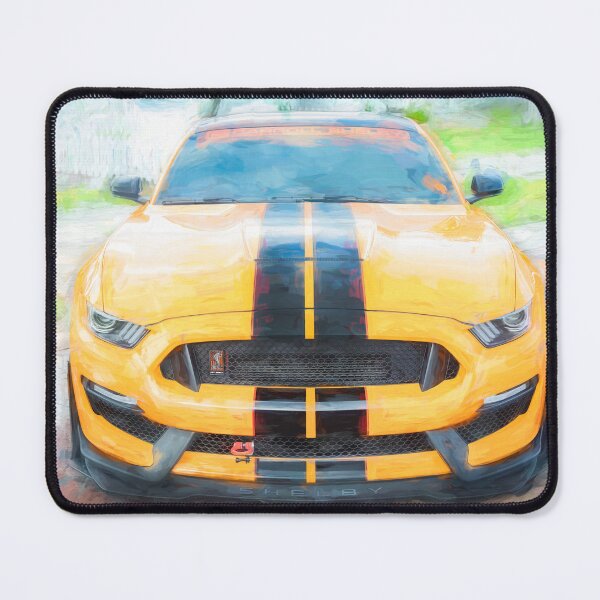 Item preview, 2020 Ford Shelby Mustang GT350 Twister Orange Muscle Car 3/4 Profile Art designed and sold by RichFrancoCars.