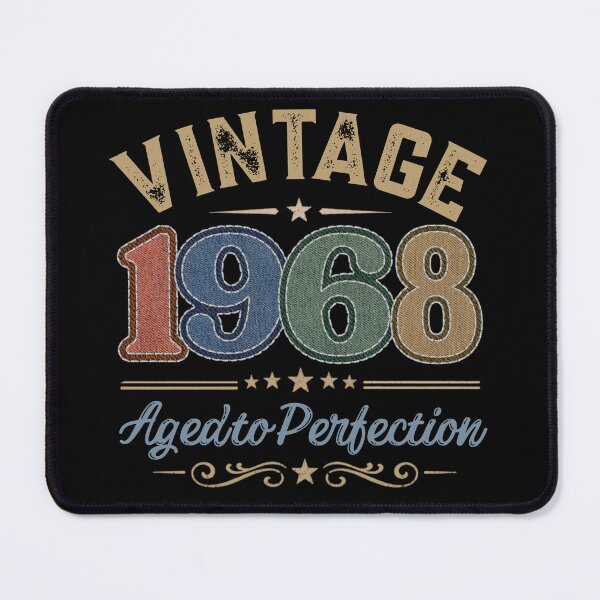 Item preview, Vintage 1968 Aged to Perfection Retro Birthday Design | Born in 1968 | Embroidered Denim Style designed and sold by Silaris Designs.