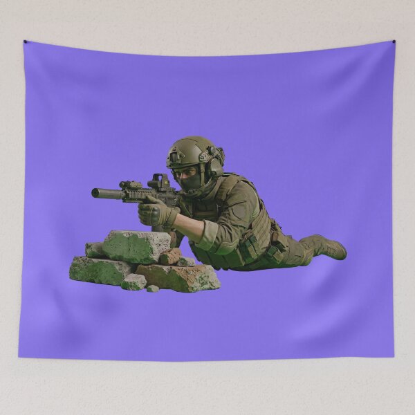 Item preview, Tactical Soldier with Silenced Rifle Vector designed and sold by Utopian-Magic.