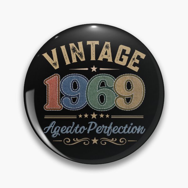 Item preview, Vintage 1969 Aged to Perfection Retro Birthday Design | Born in 1969 | Embroidered Denim Style designed and sold by Silaris Designs.