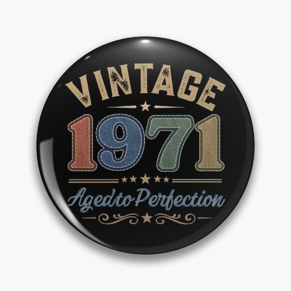 Item preview, Vintage 1971 Aged to Perfection Retro Birthday Design | Born in 1971 | Embroidered Denim Style designed and sold by Silaris Designs.
