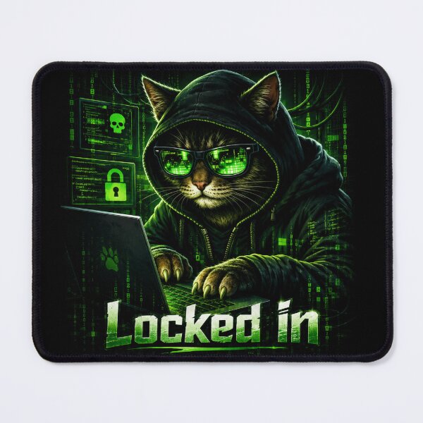 Item preview, Locked In Hacker Cat designed and sold by INVIKETOS.
