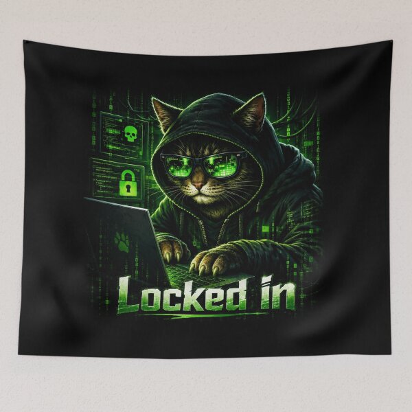 Item preview, Locked In Hacker Cat designed and sold by INVIKETOS.