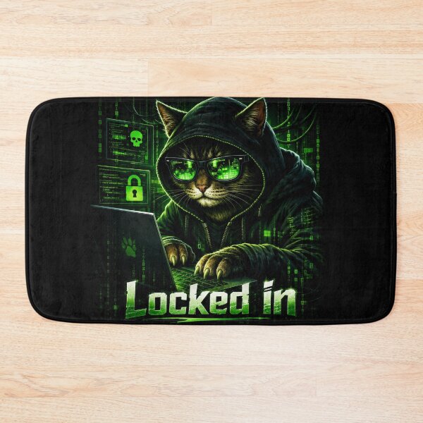 Item preview, Locked In Hacker Cat designed and sold by INVIKETOS.