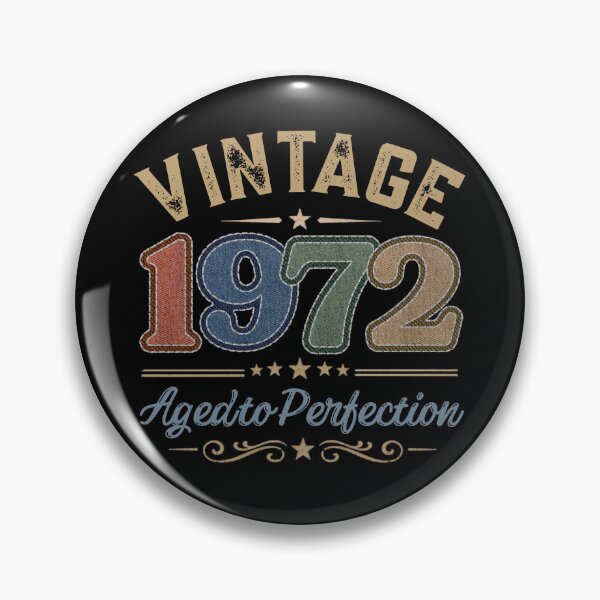 Item preview, Vintage 1972 Aged to Perfection Retro Birthday Design | Born in 1972 | Embroidered Denim Style designed and sold by Silaris Designs.