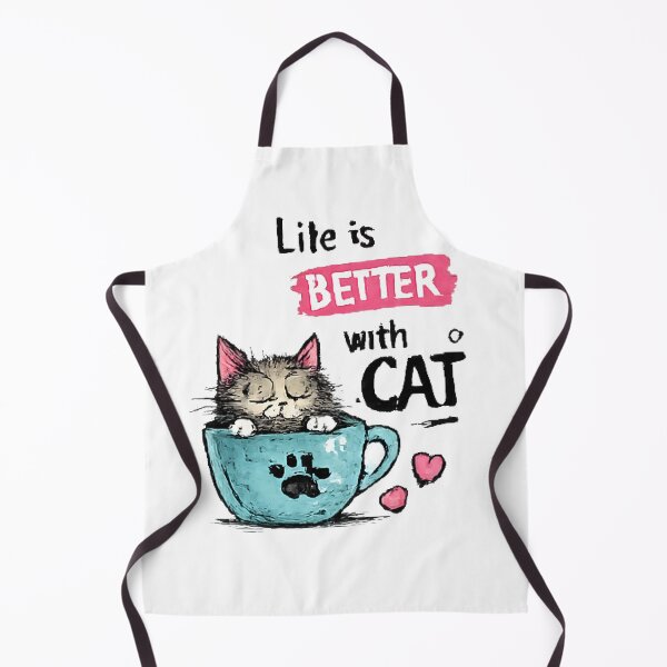Item preview, Life Is Better With a Cat – Cute Kitten in a Teacup Cat Lover Design designed and sold by vansaidshop ⭐⭐⭐⭐⭐.