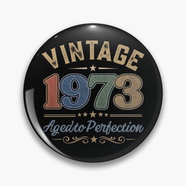 Item preview, Vintage 1973 Aged to Perfection Retro Birthday Design | Born in 1973 | Embroidered Denim Style designed and sold by Silaris Designs.