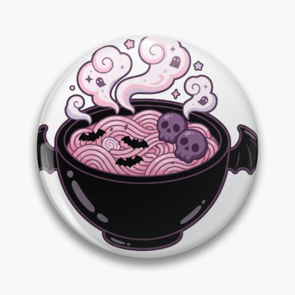 Item preview,  Spooky Ramen Bowl with Bat Narutomaki Kawaii Goth Food designed and sold by CozyDesignsCo.