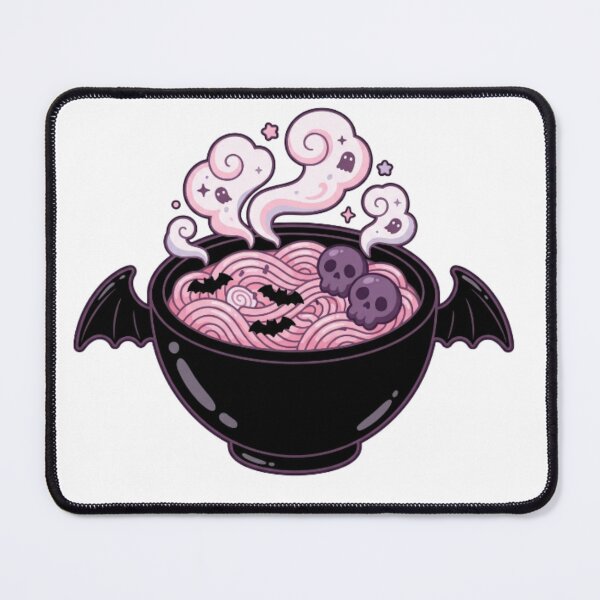 Item preview,  Spooky Ramen Bowl with Bat Narutomaki Kawaii Goth Food designed and sold by CozyDesignsCo.