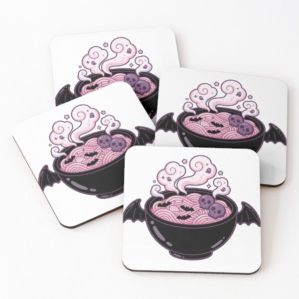 Item preview,  Spooky Ramen Bowl with Bat Narutomaki Kawaii Goth Food designed and sold by CozyDesignsCo.